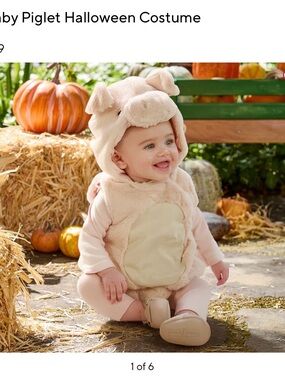 Pottery Barn Baby Piglet Hooded Costume - Soft Pink